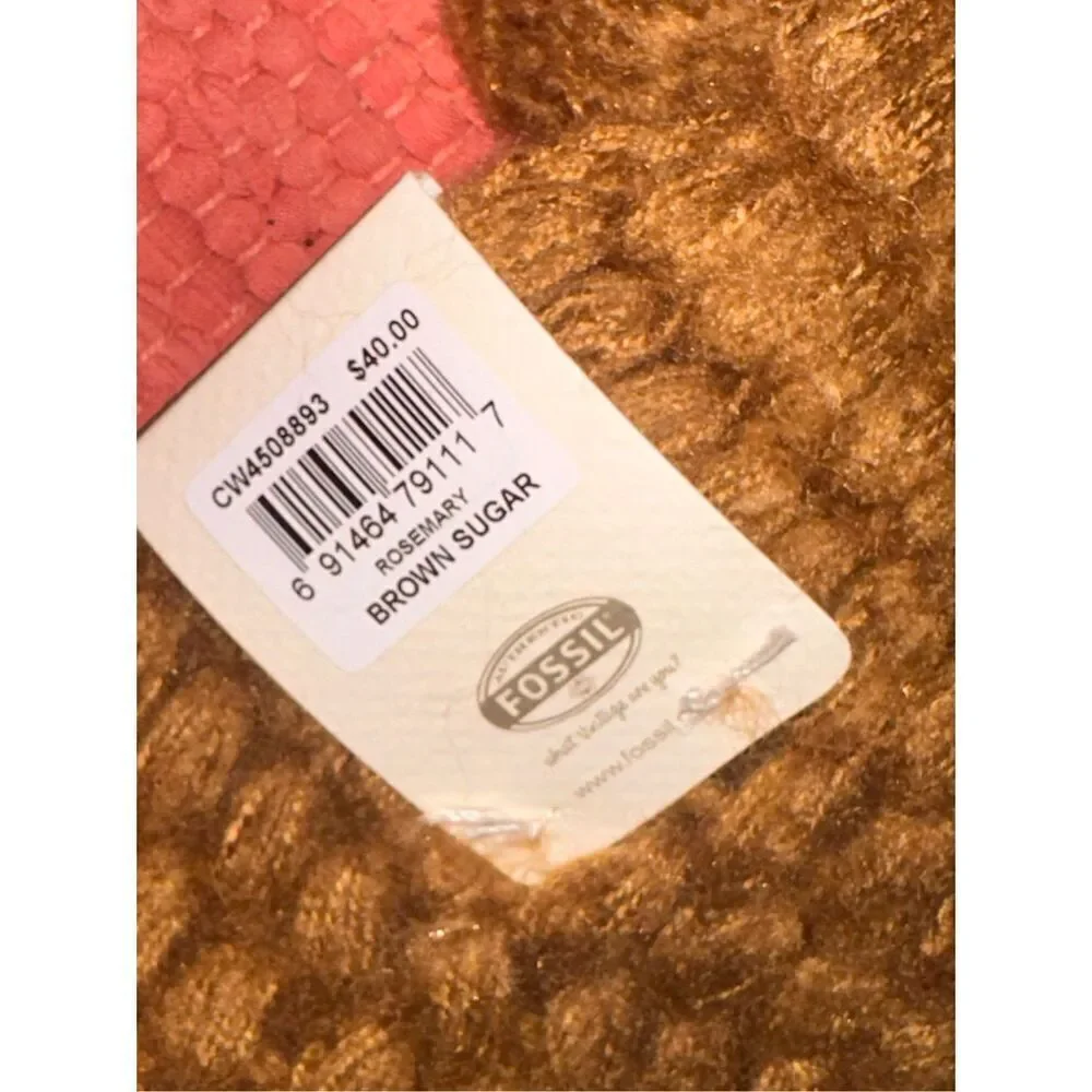 NEW WITH TAGS Fossil Yellow Cable Chunky Knit BEAUTIFUL COLORED Neck Scarf Women